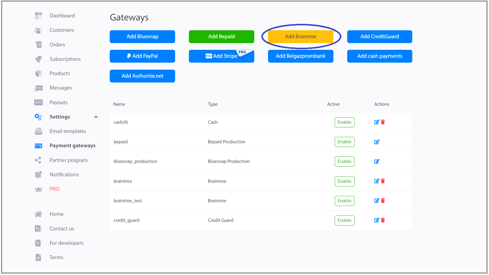 Braintree payment gateway integration